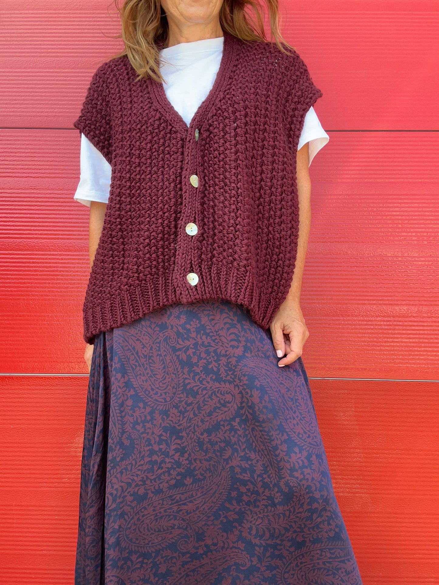 Roscoe chunky knit - Burgundy