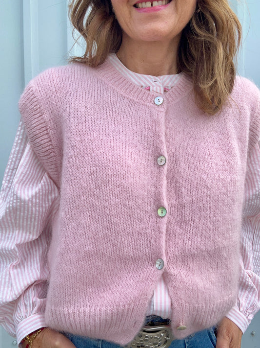 Brodie sleeveless cardigan - Pink