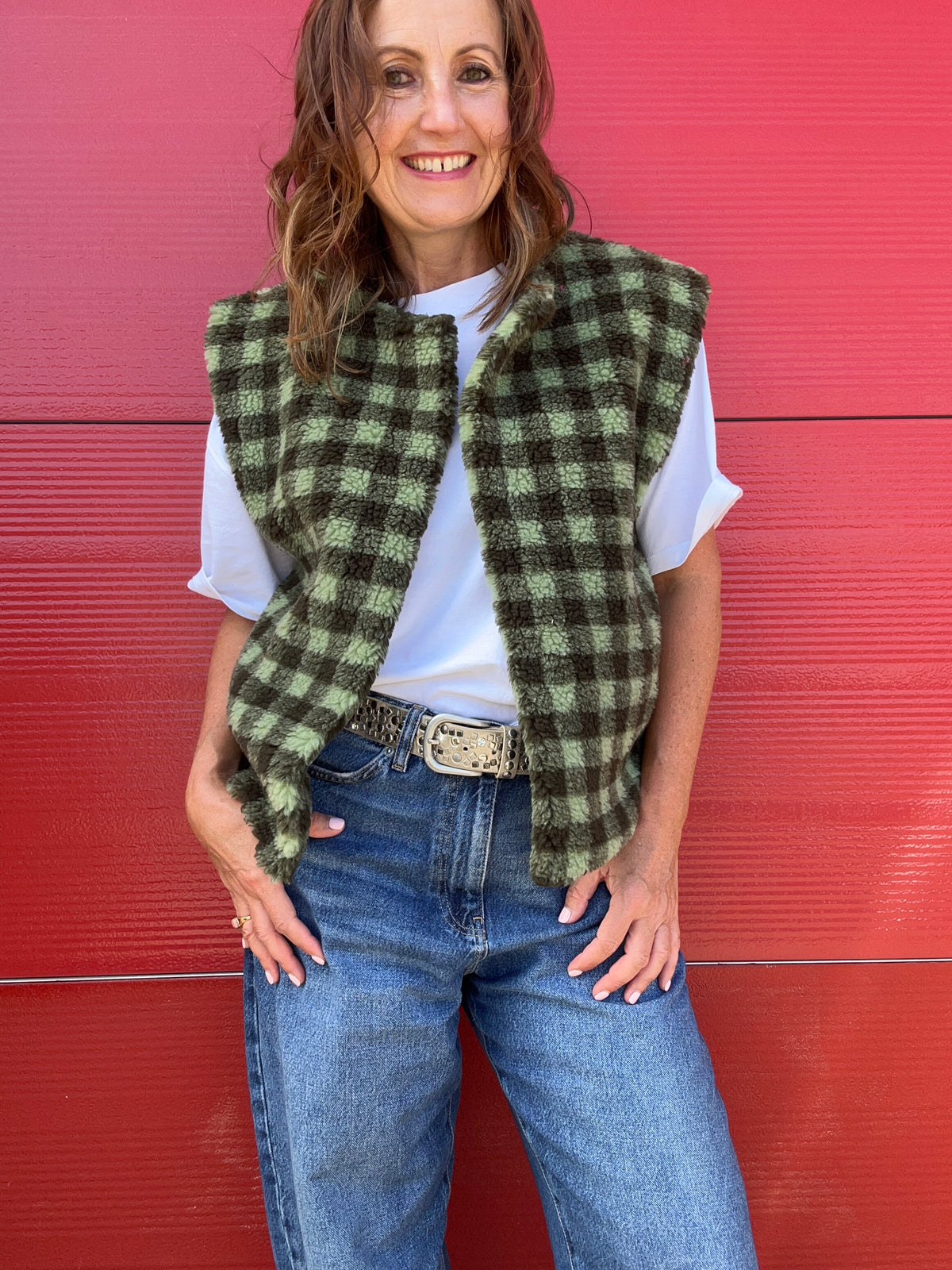 Indy checked gilet - Green