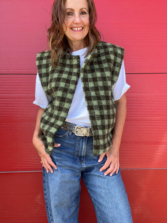 Indy checked gilet - Green