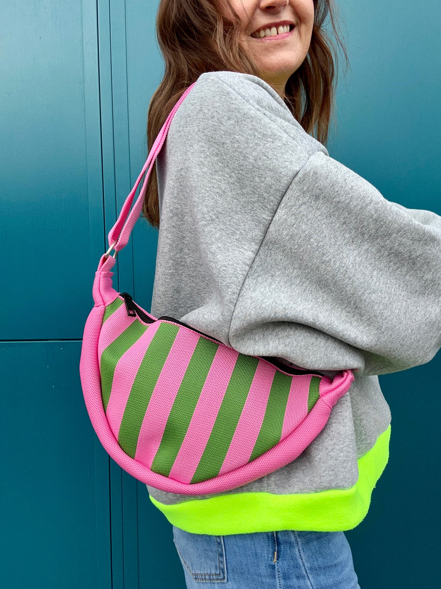 Kanga striped pouch bag / Green