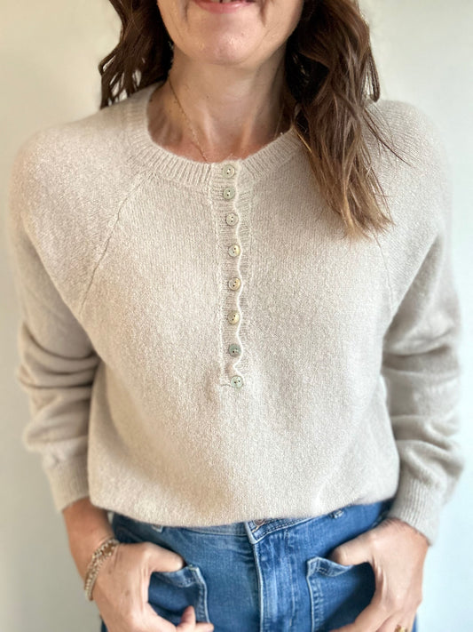 Paris button sweater - Putty