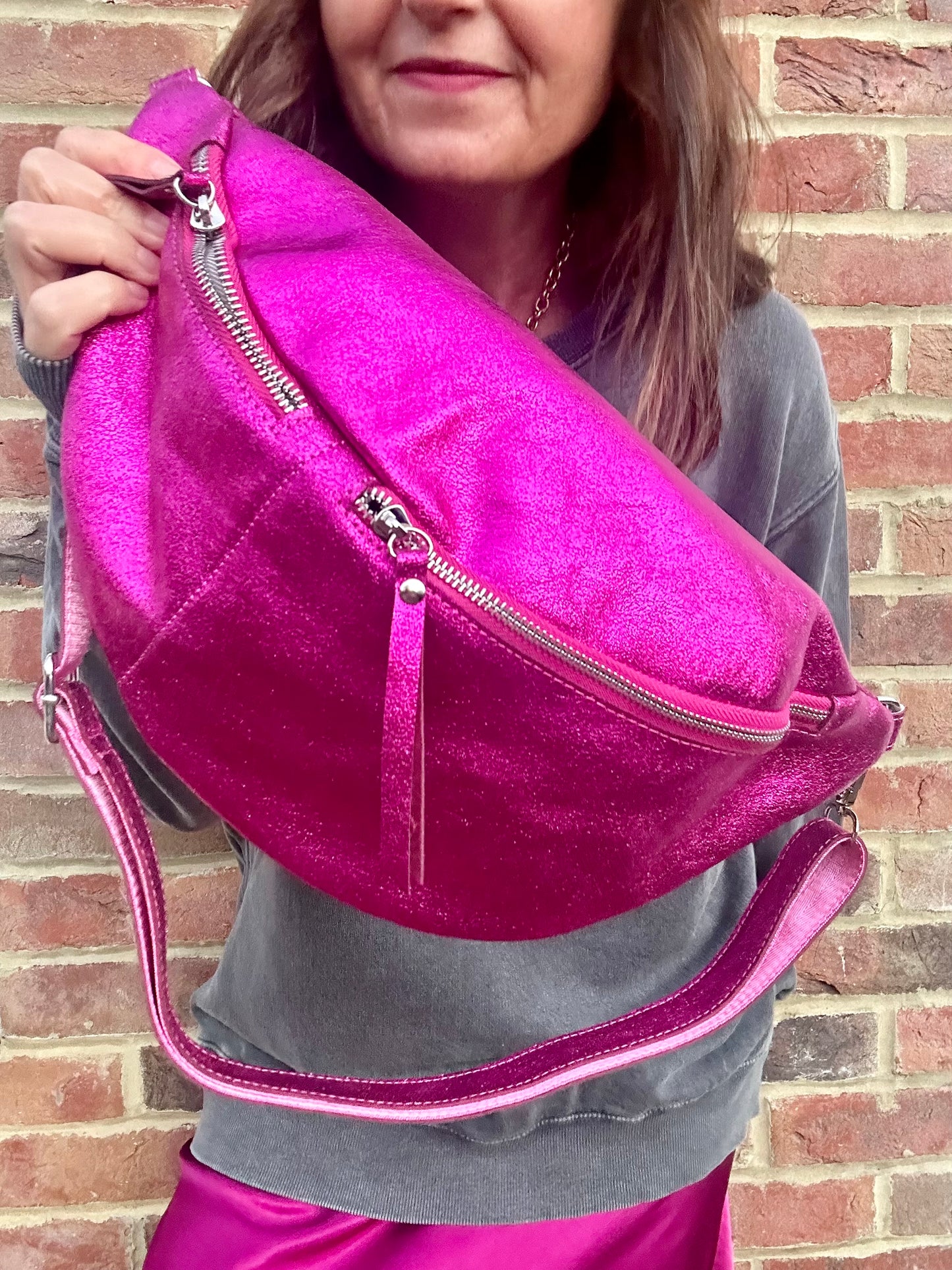 Dallas metallic bumbag - Pink