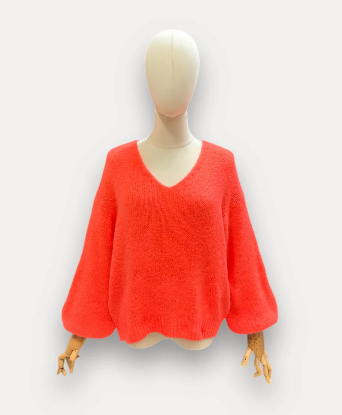 Issie simple v-neck - Coral
