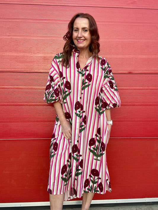 Poppy shirt dress - Pink