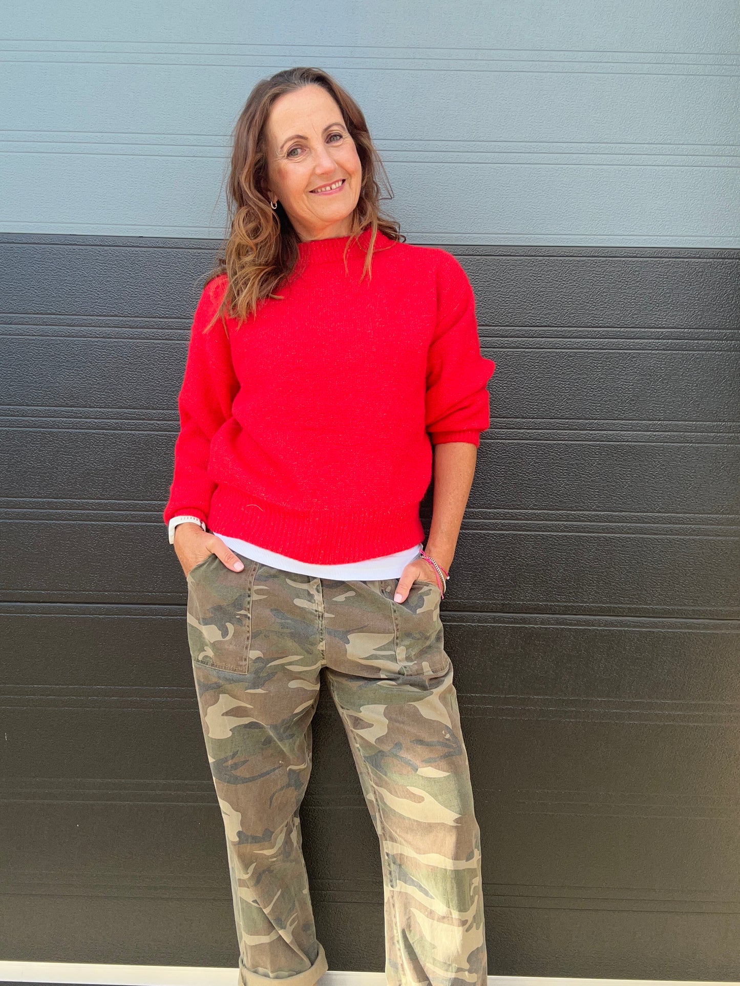 Mae round neck sweater - Red