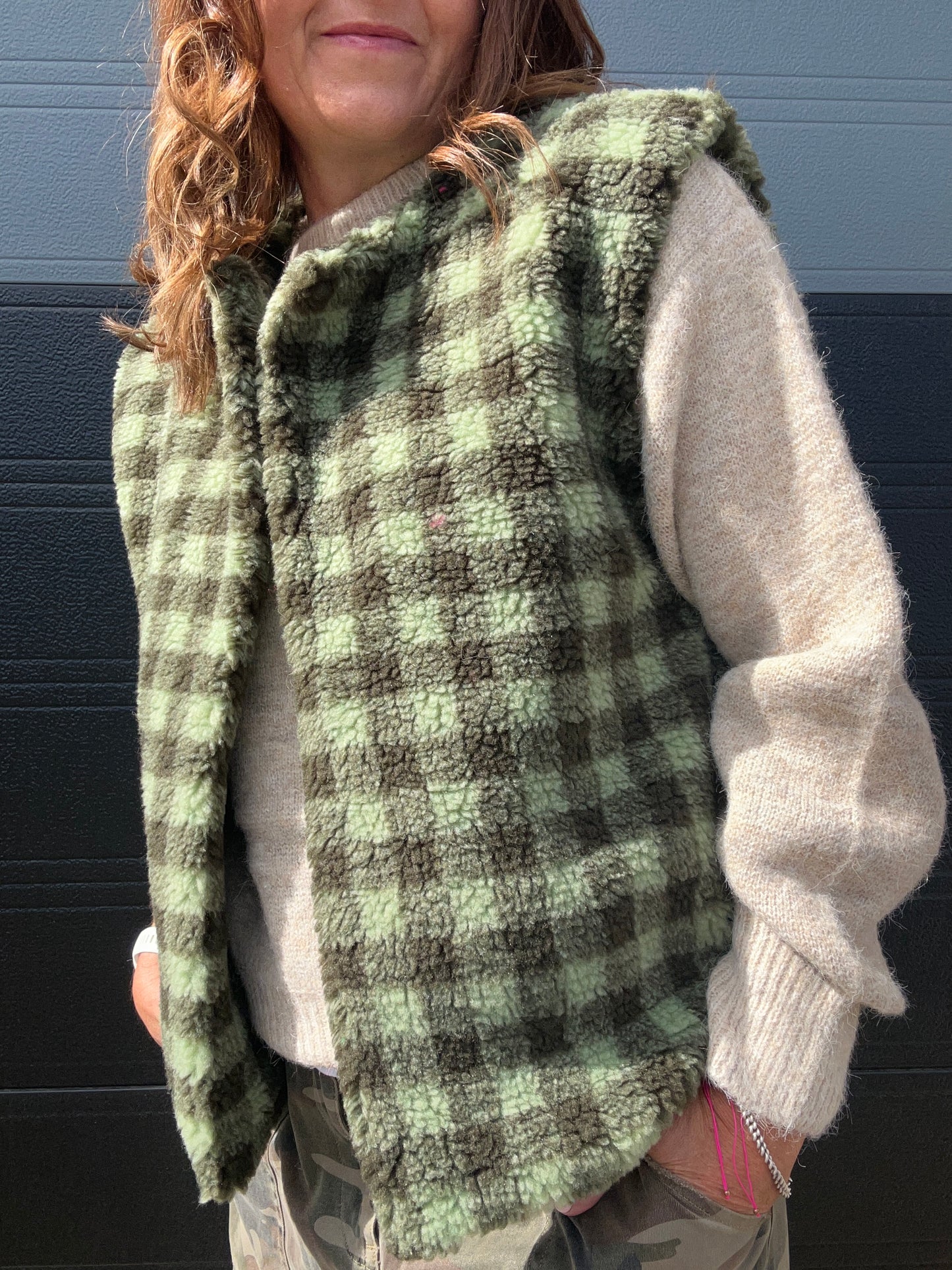 Indy checked gilet - Green