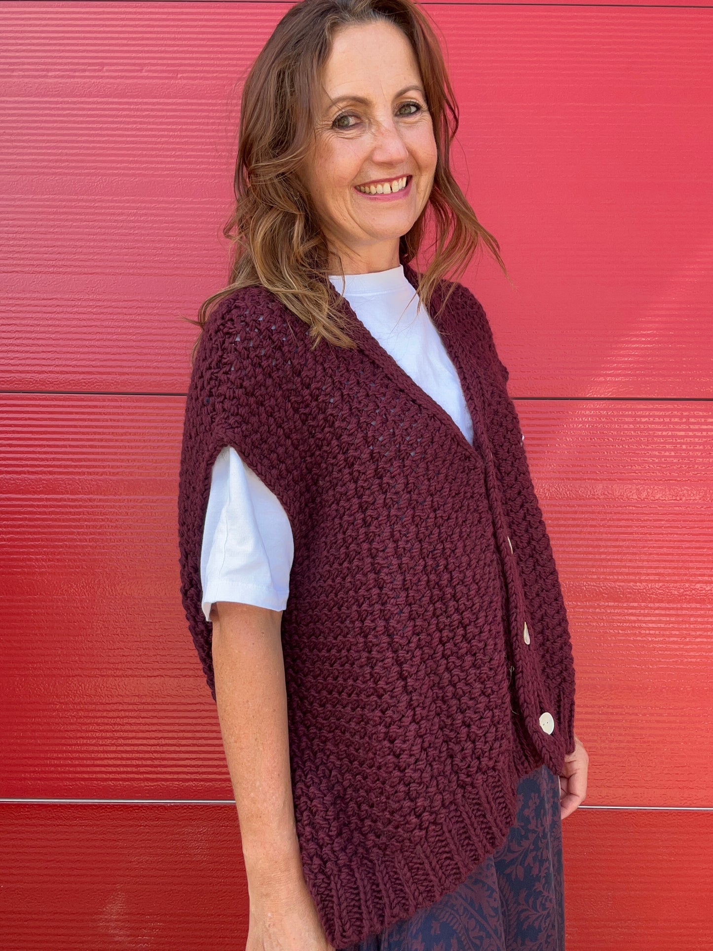Roscoe chunky knit - Burgundy