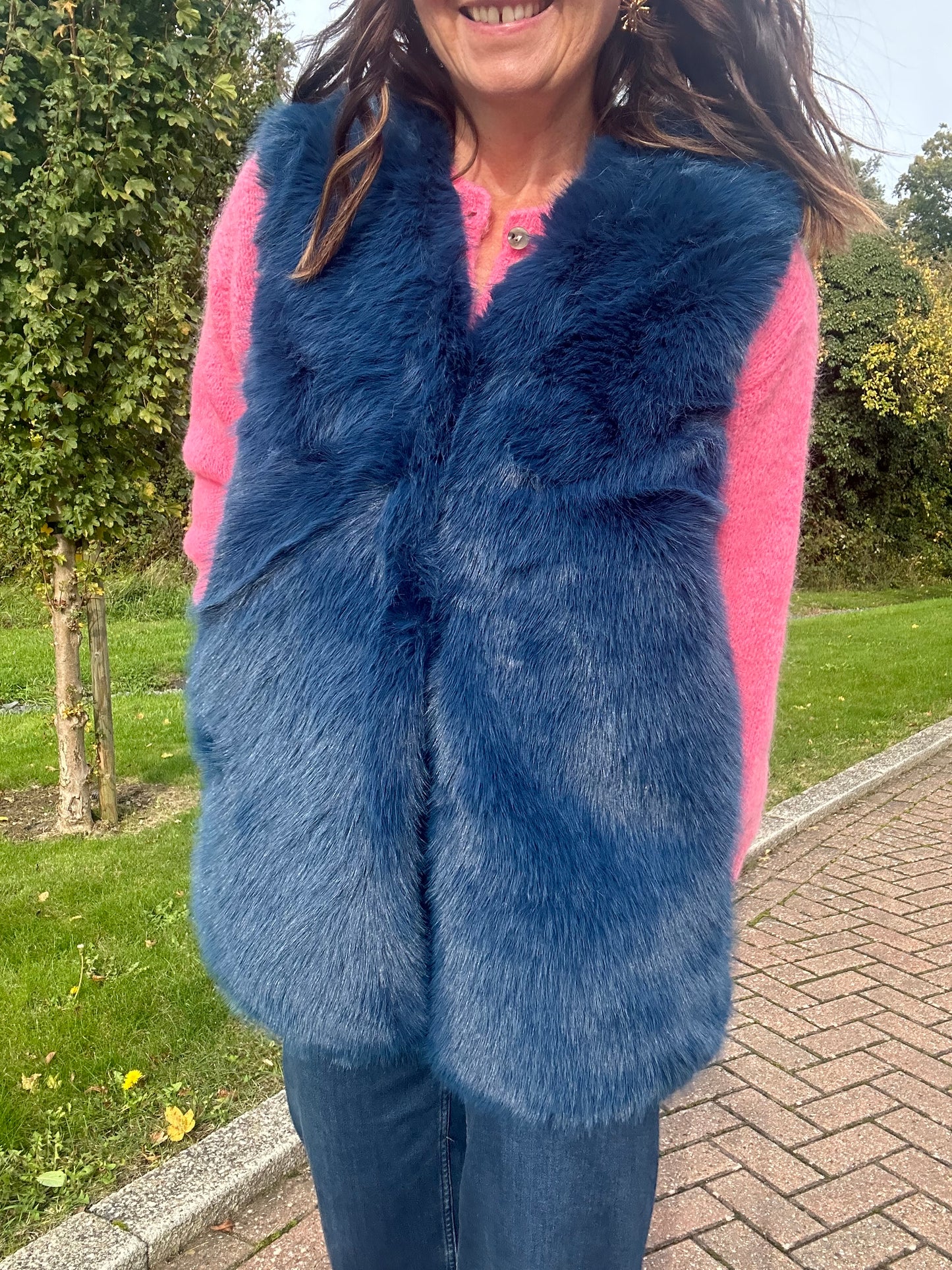 Venus faux fur gilet - Midnight