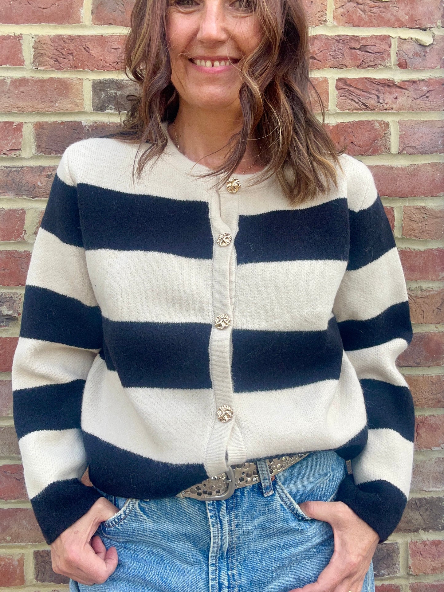 Gigi chunky striped cardigan