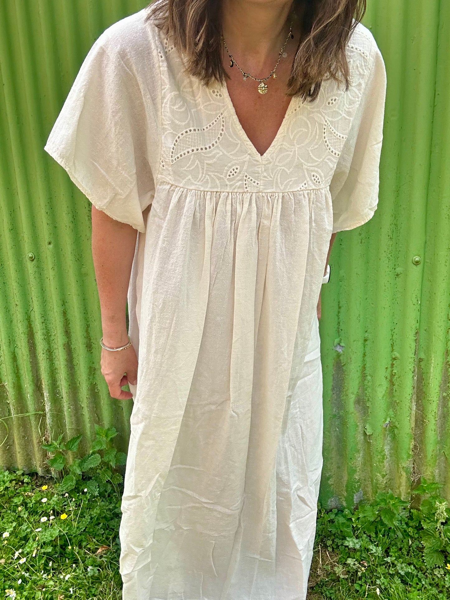 Dusty linen mix dress - Butter