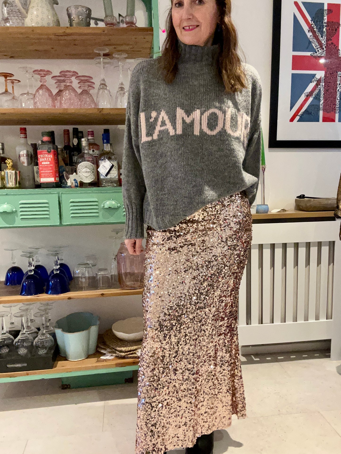 Lux sequin maxi skirt