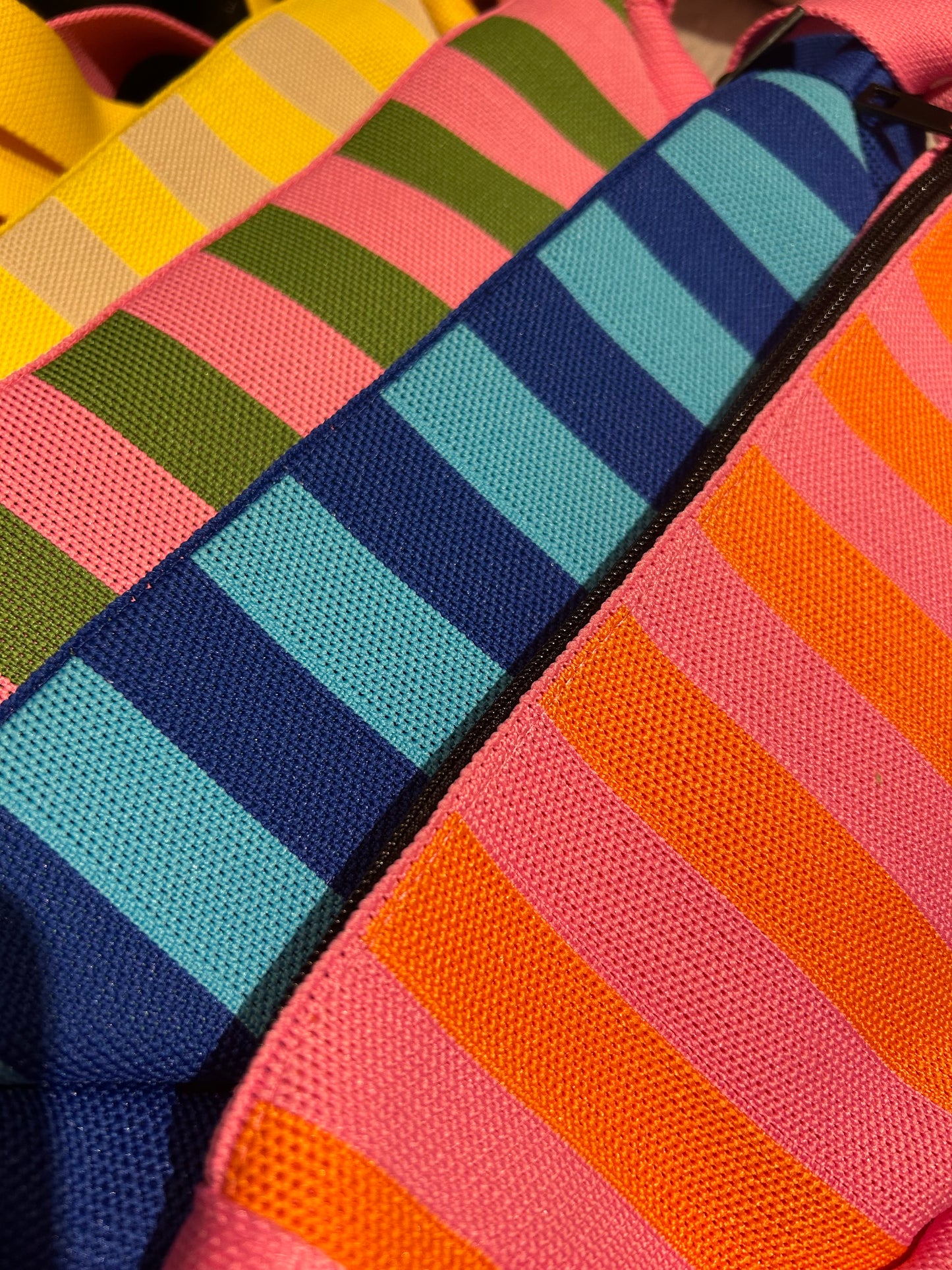 Kanga striped pouch bag - Yellow