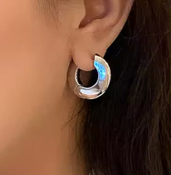 Belle hoop earrings - Silver