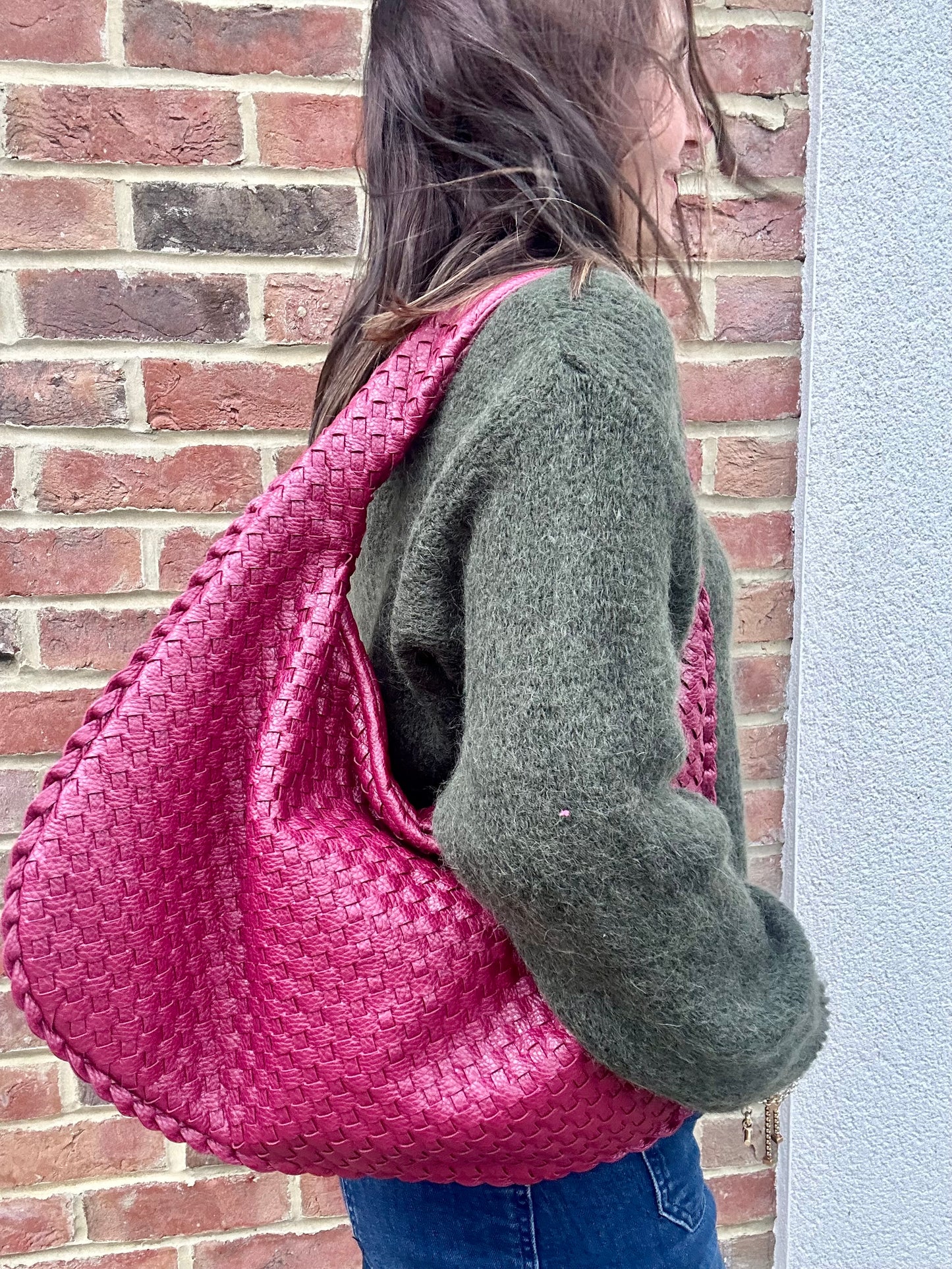 Paxton woven bag - Plum