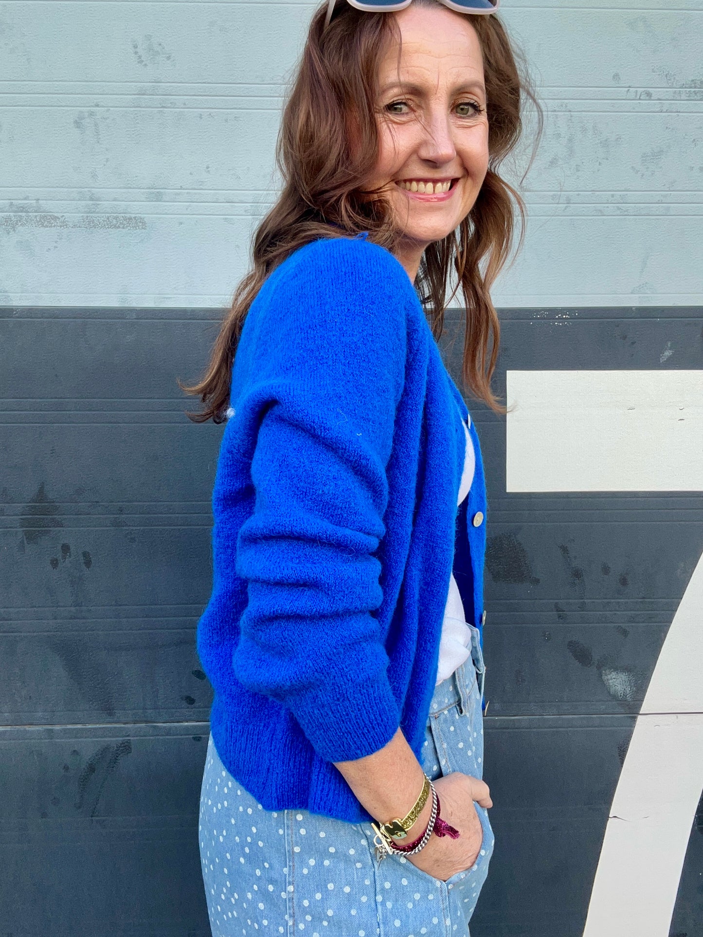 Lumi cardigan - Greek Blue