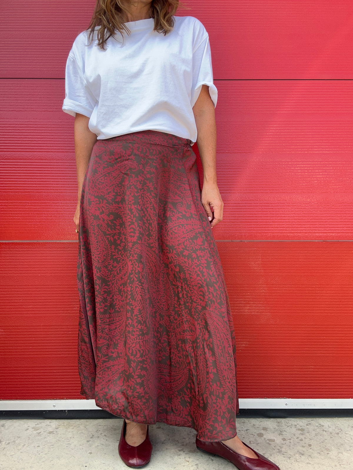 Harmony paisley skirt - Red