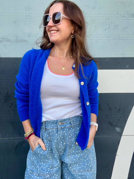 Lumi cardigan - Greek Blue