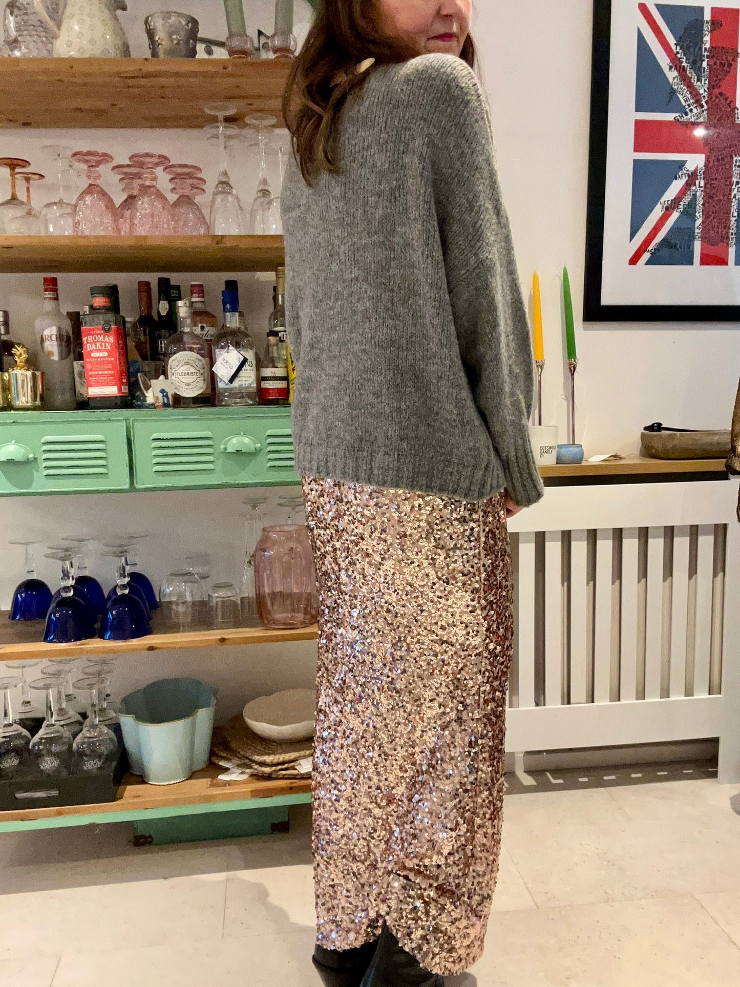 Lux sequin maxi skirt