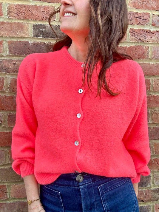 Lumi cardigan - Neon Coral