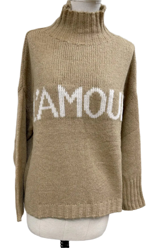 Amour turtle neck sweater - Camel