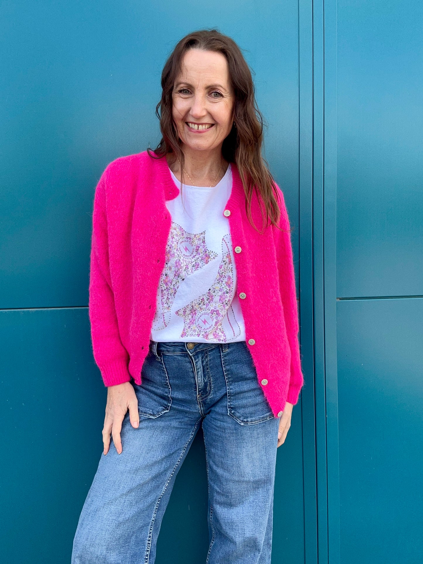 Juno cardigan - Hot Pink