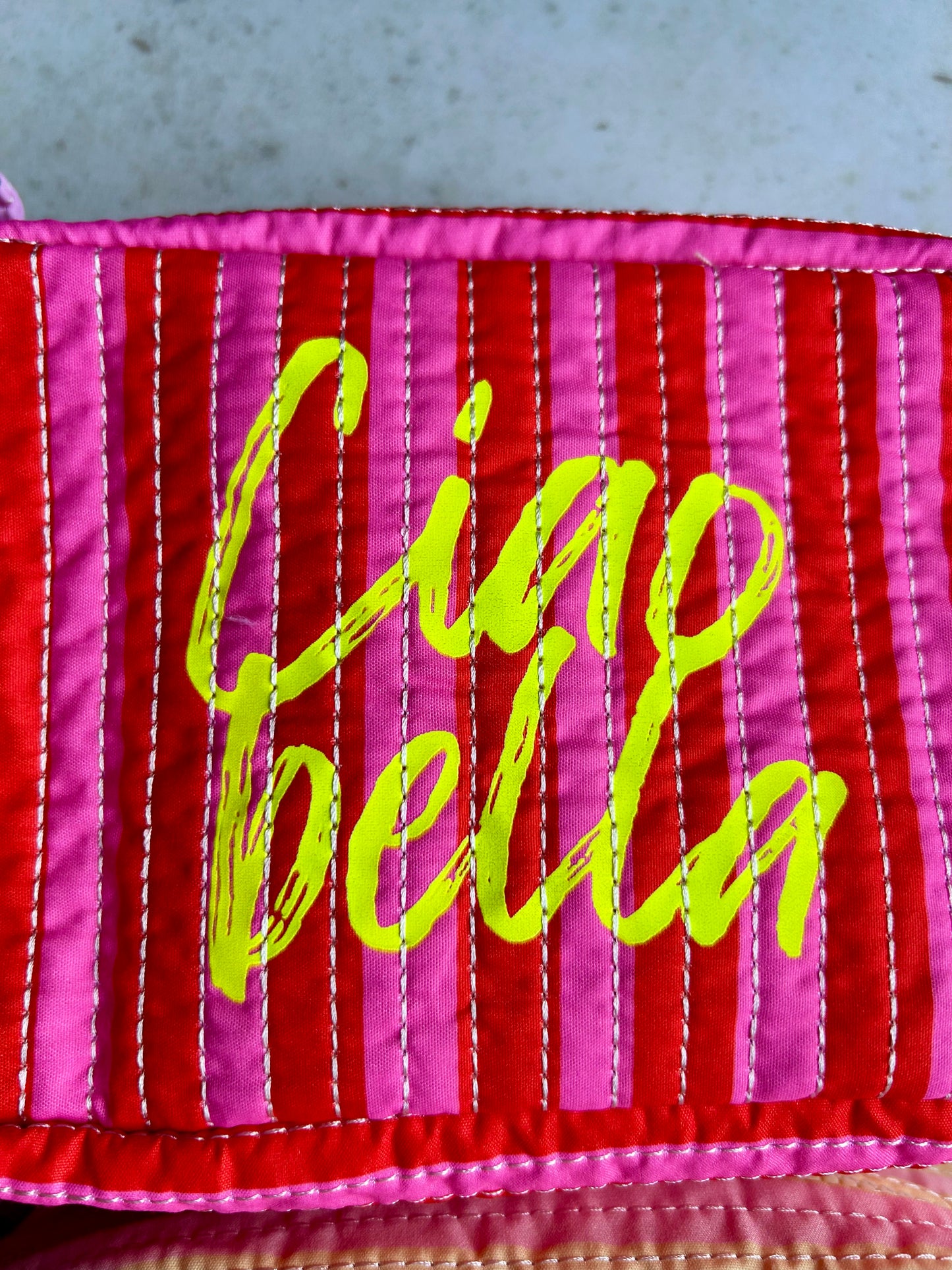 Mitzy stripe make-up bag - Ciao Bella
