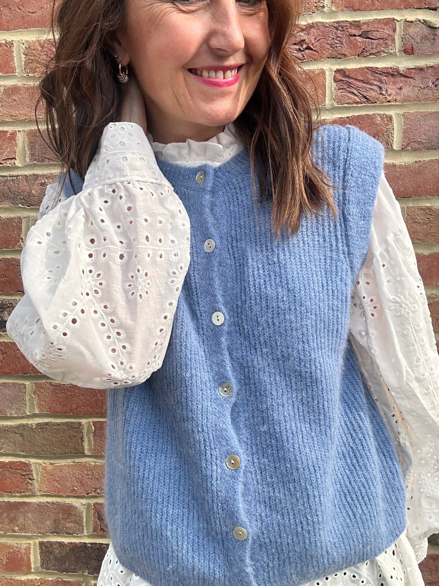 Leni sleeveless cardigan - Blue Jeans