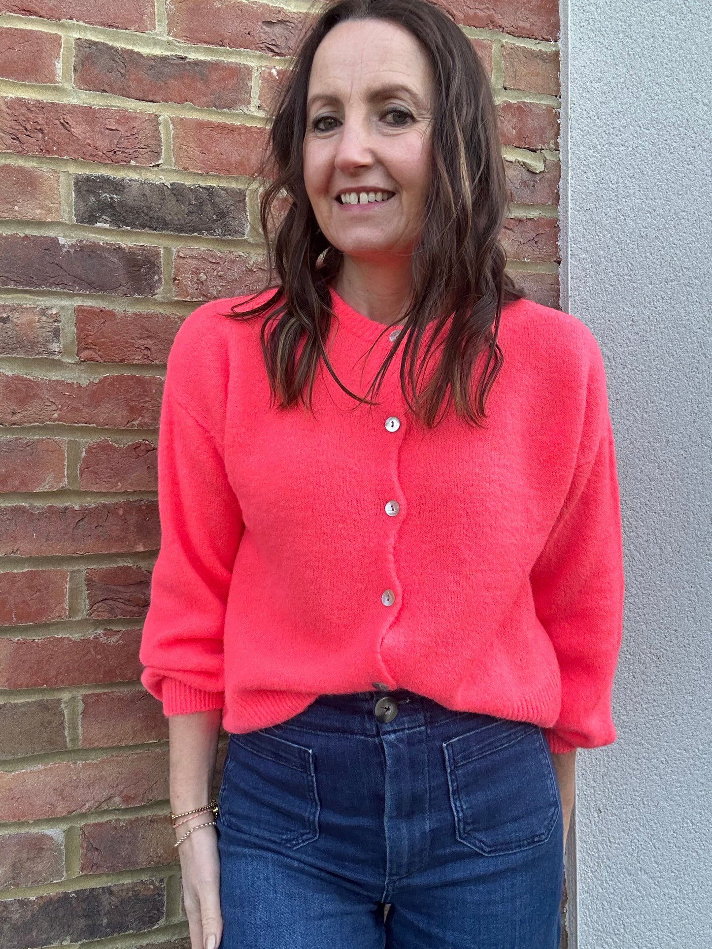 Lumi cardigan - Neon Coral