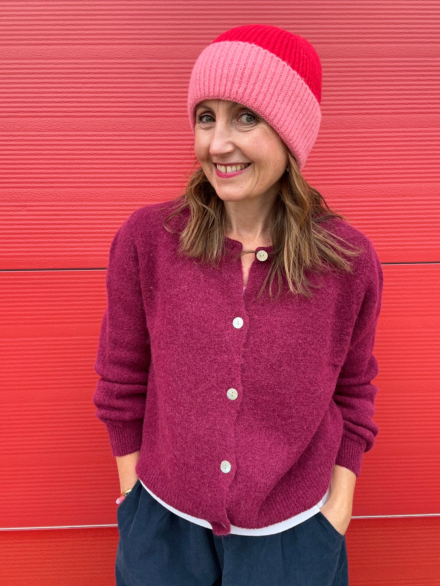 Minnie two tone beanie - Red / Pink