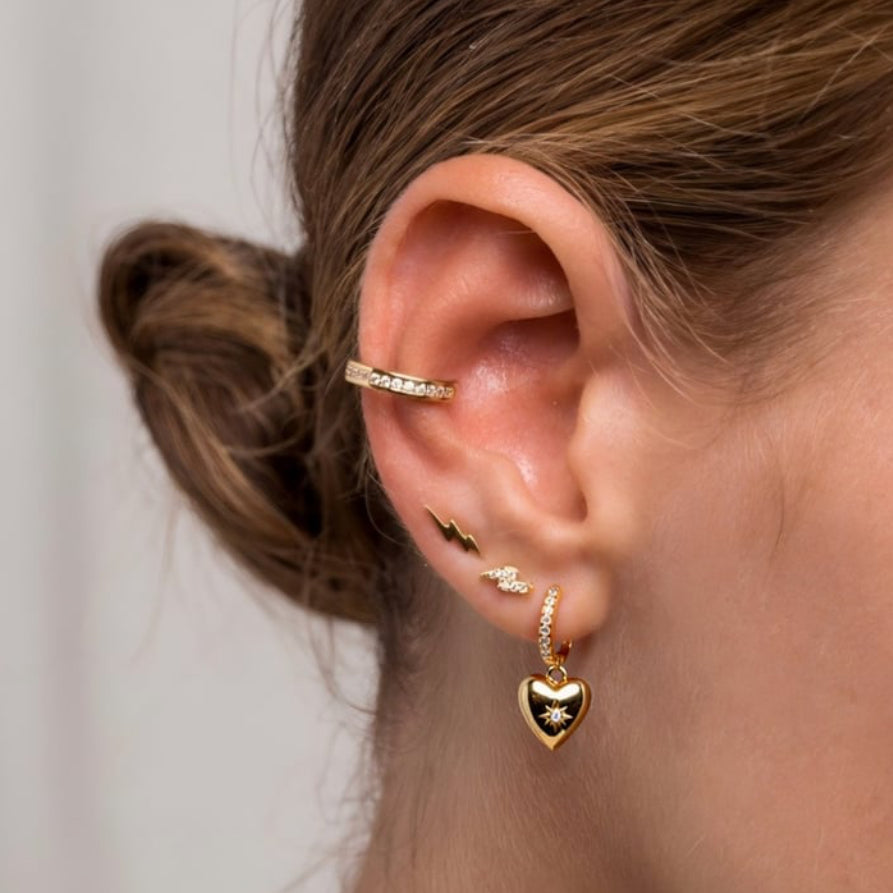 Sparkle heart earrings - Gold