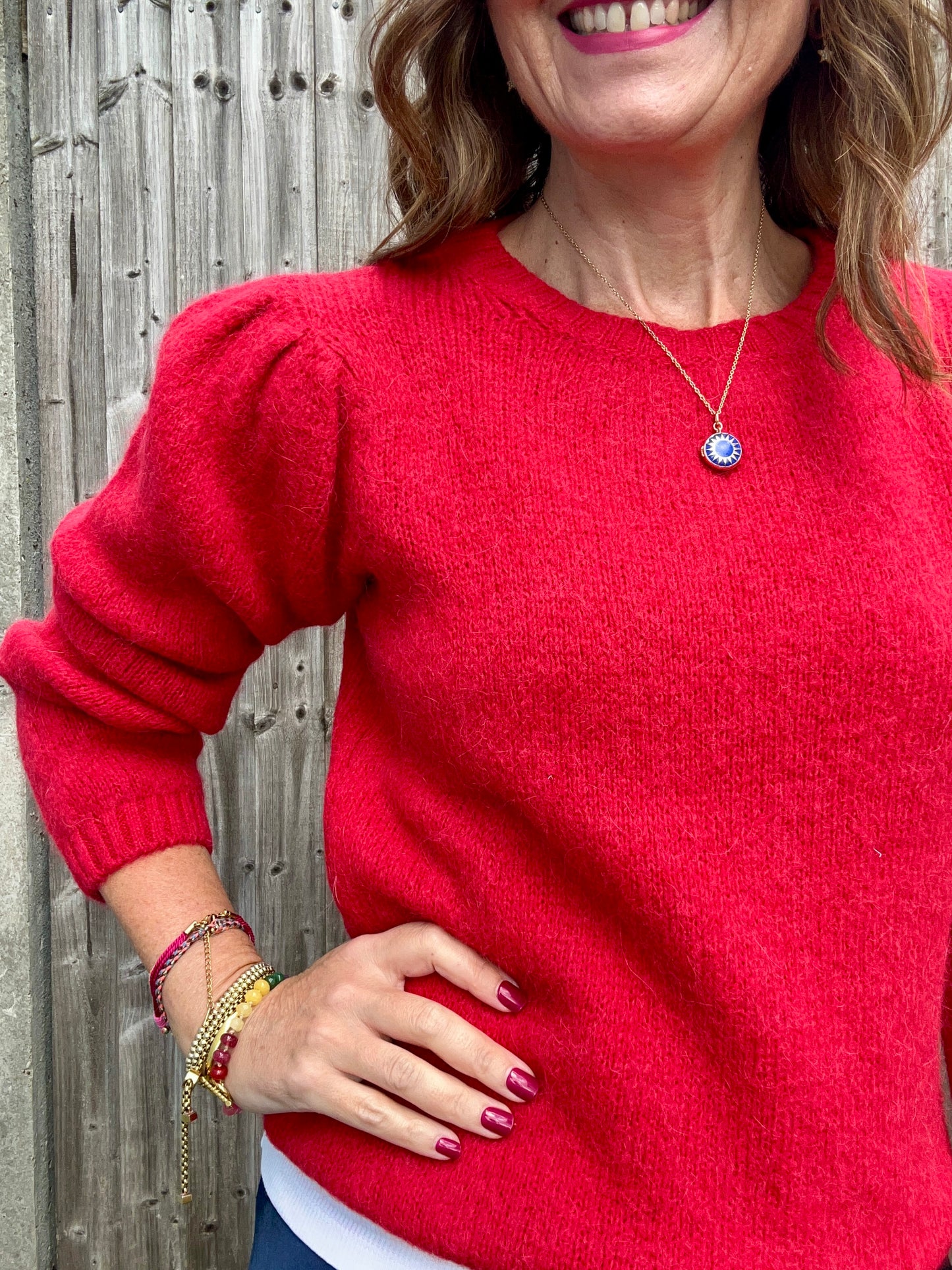 Willa simple sweater - Strawberry Red