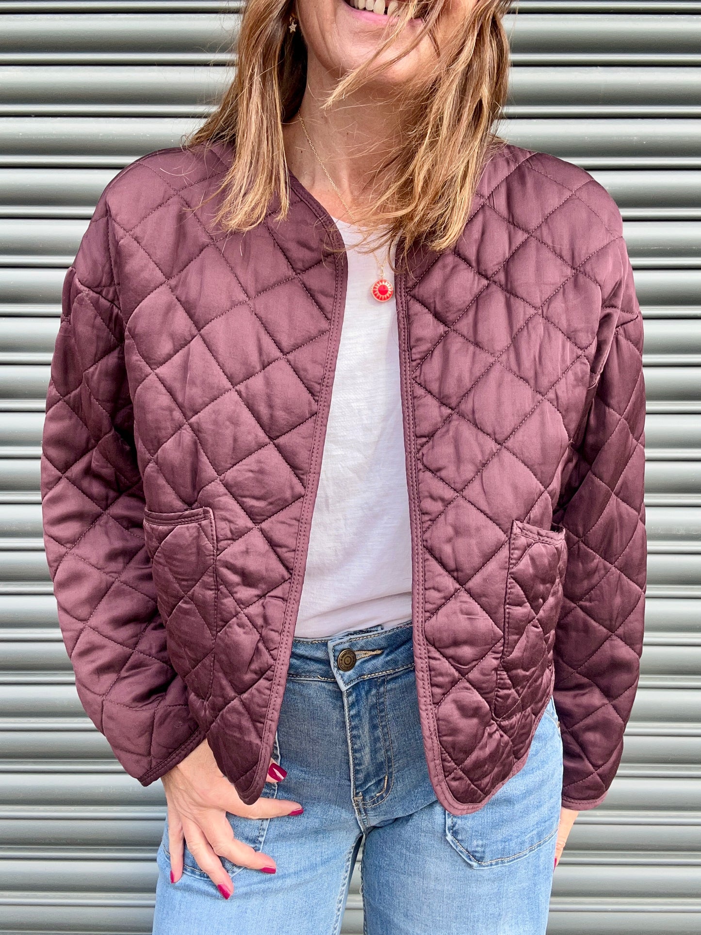 Lana quilted jacket - Aubergine