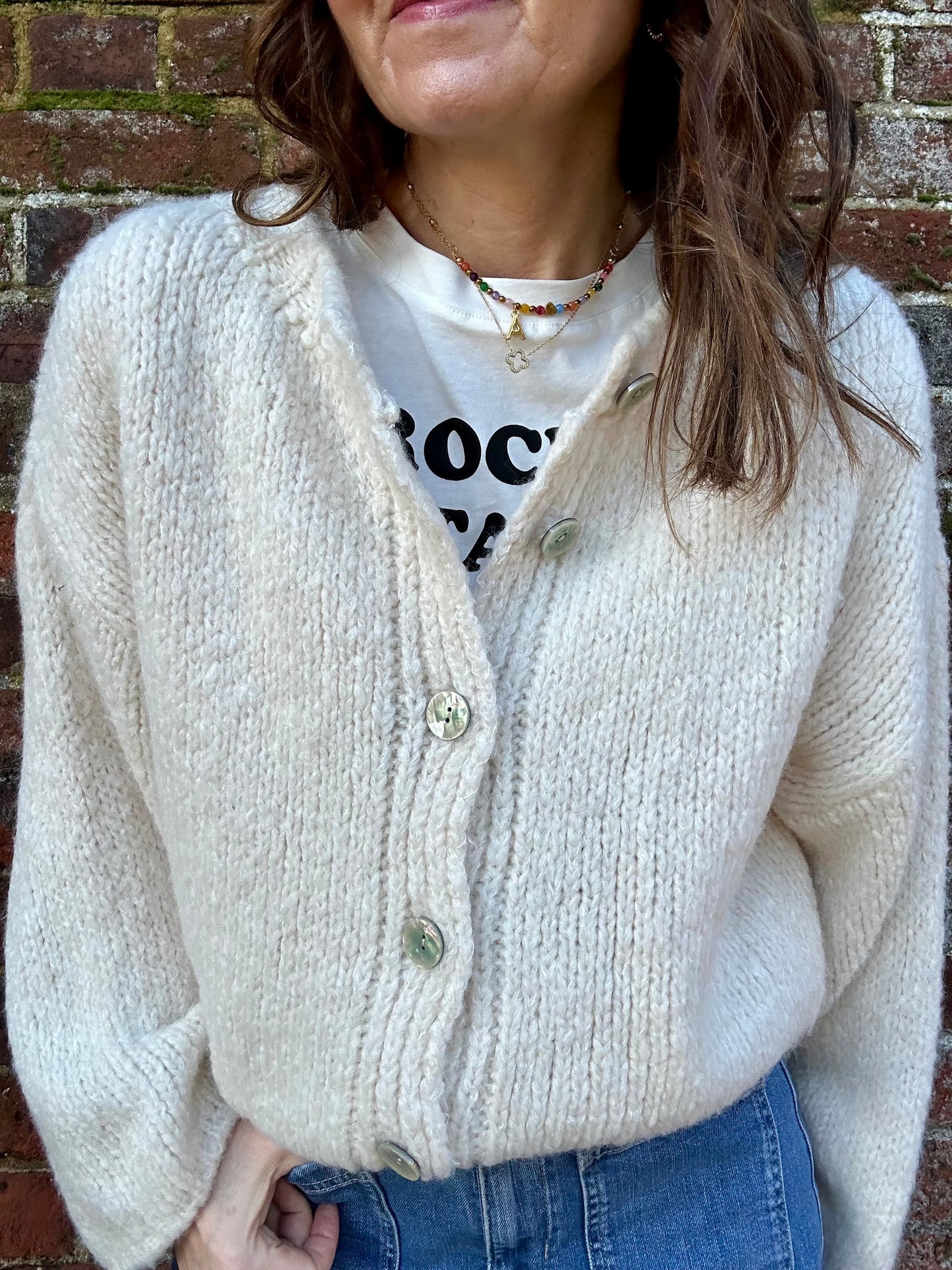 Krista chunky cardigan - Cream