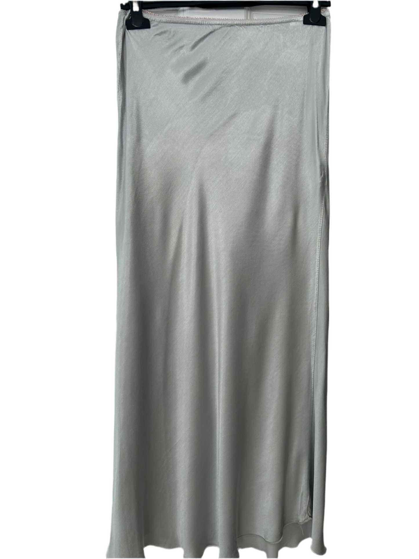 Darcy Satin Slip Skirt - Silver