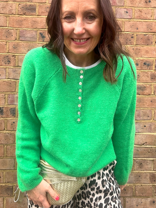 Paris button sweater - Green
