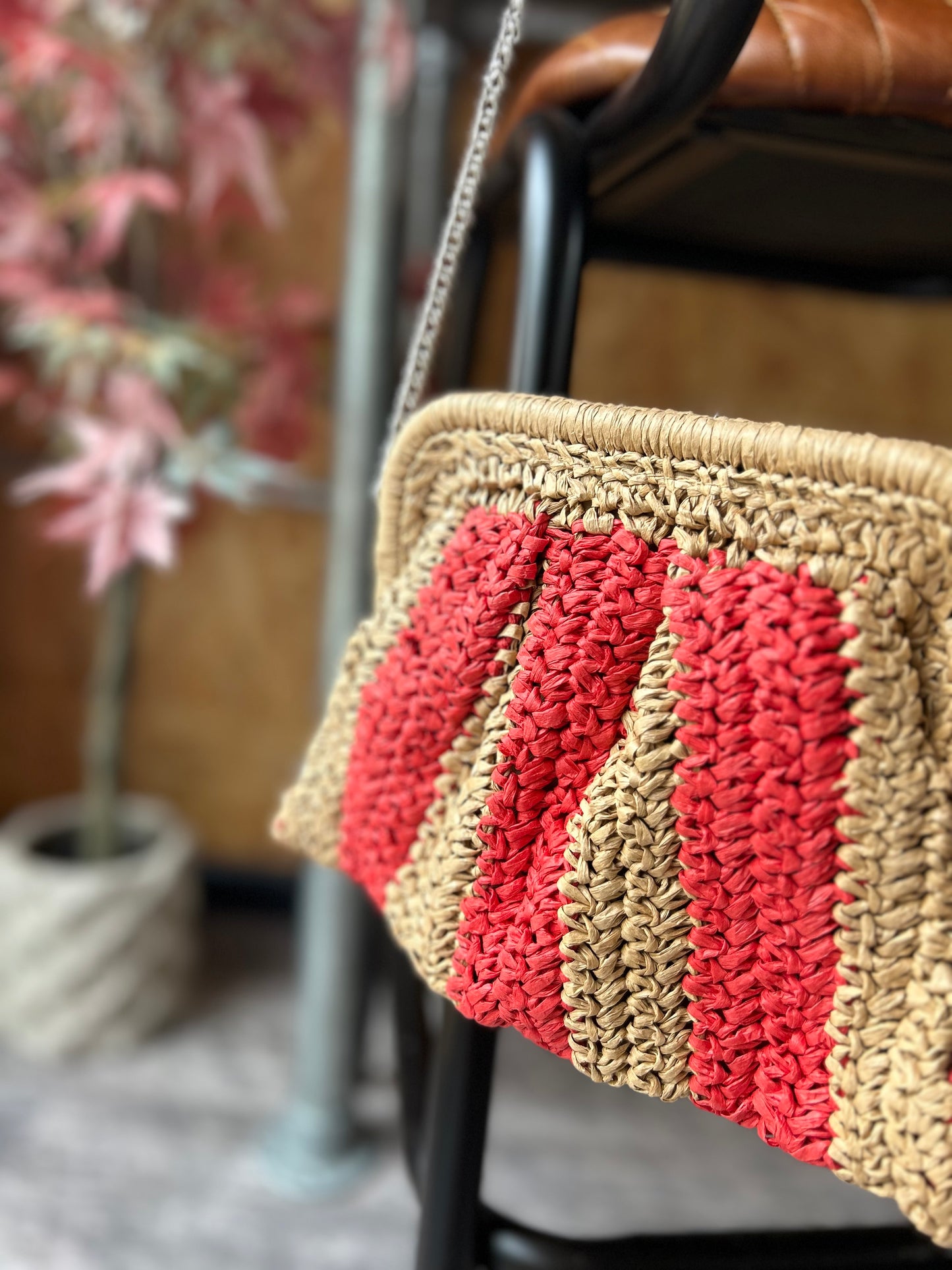 Rosie raffia striped bag - 2 colours