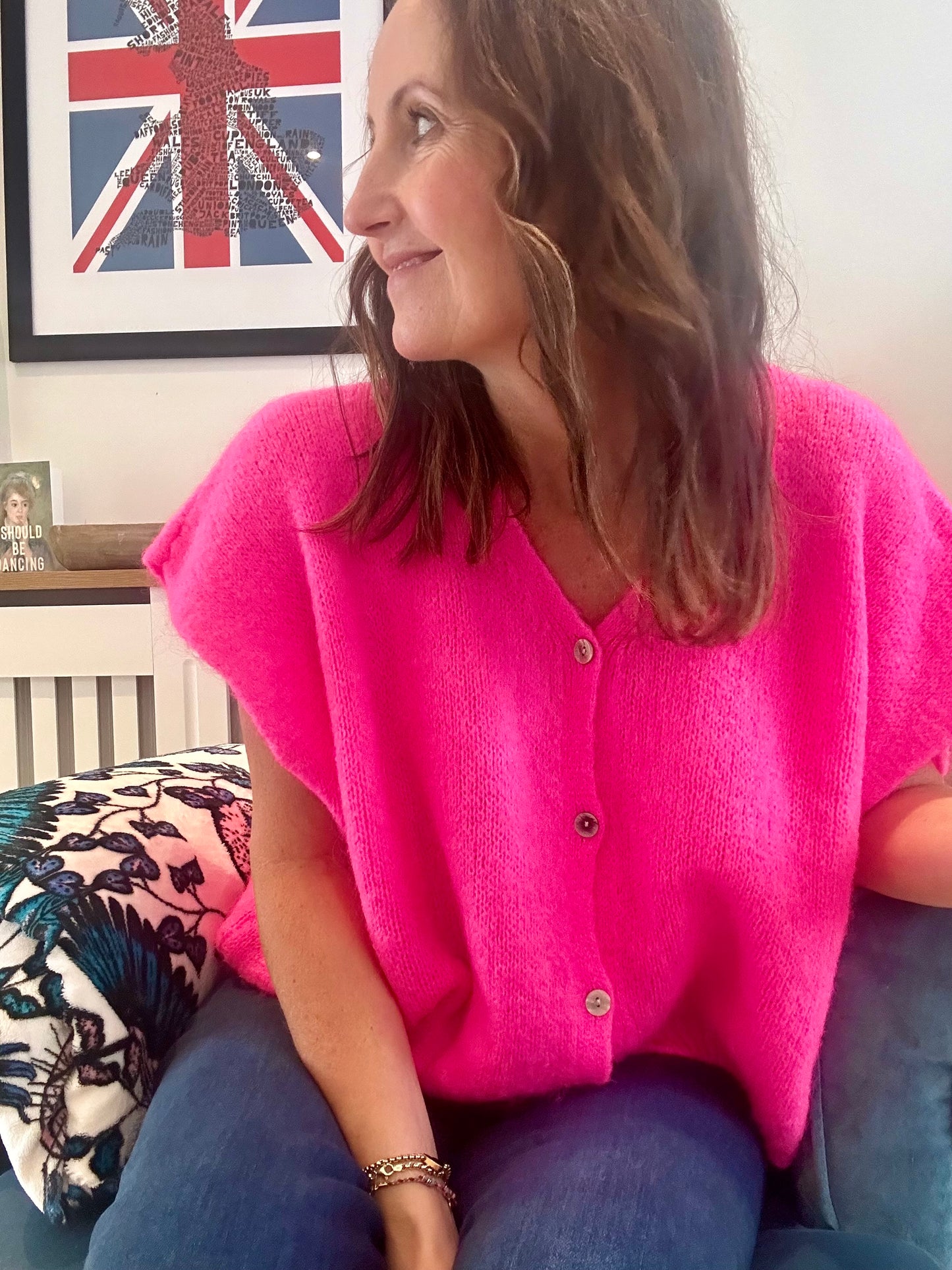 Arlo cardigan - Neon Pink