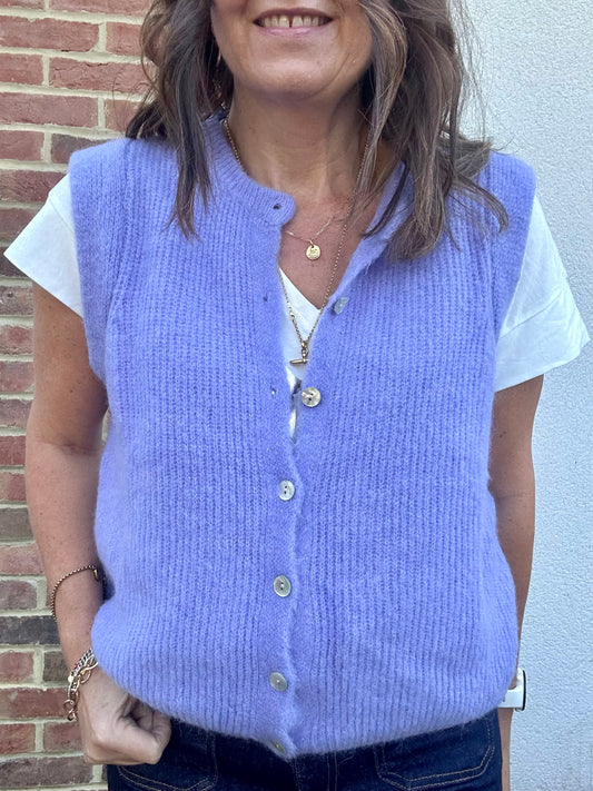 Leni sleeveless cardigan - Lavender Haze