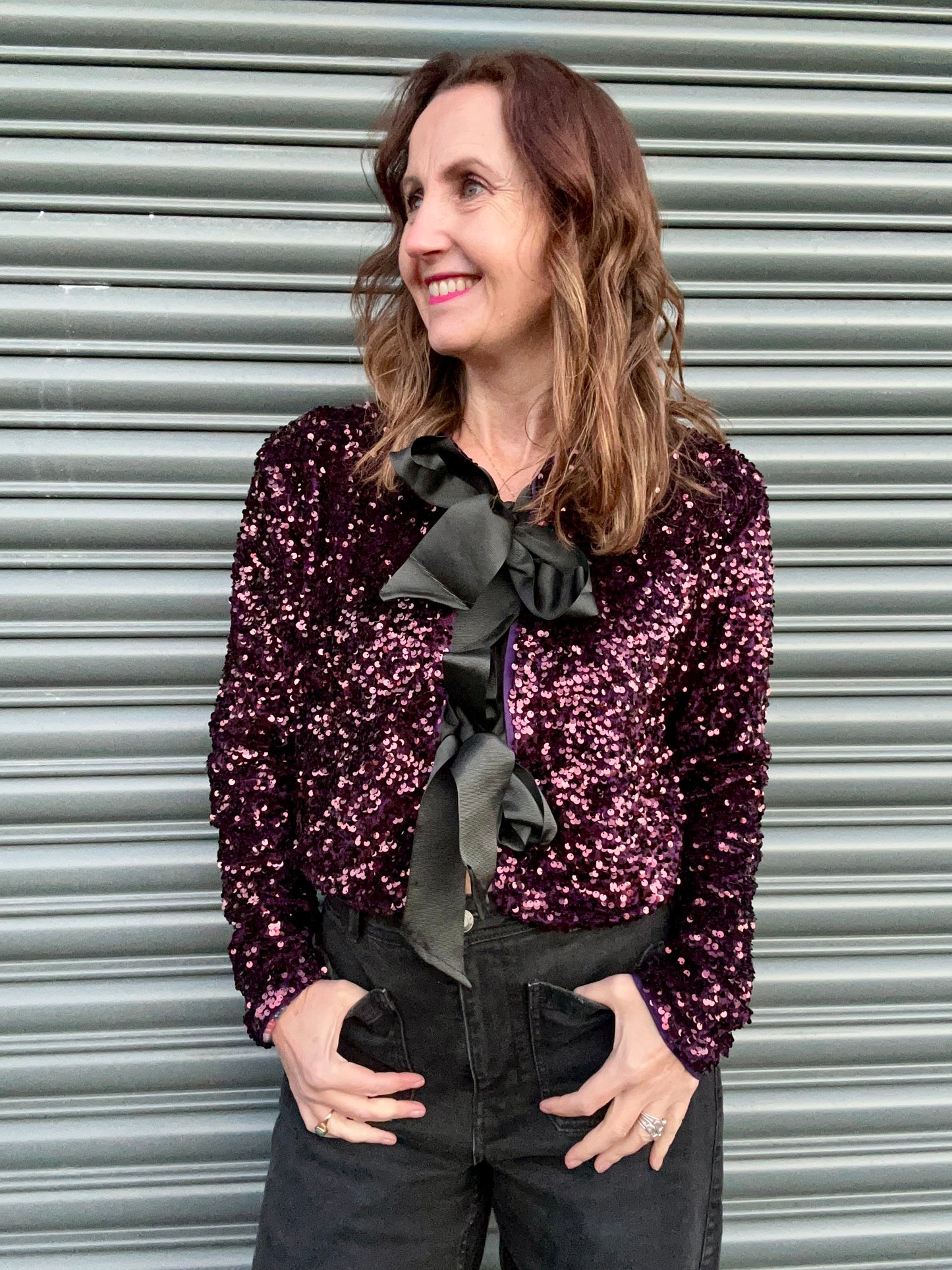 Sasha sequin jacket - Plum