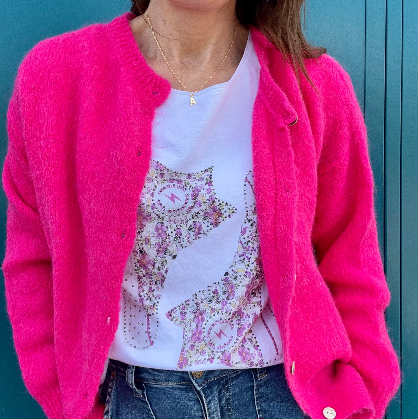 Juno cardigan - Hot Pink