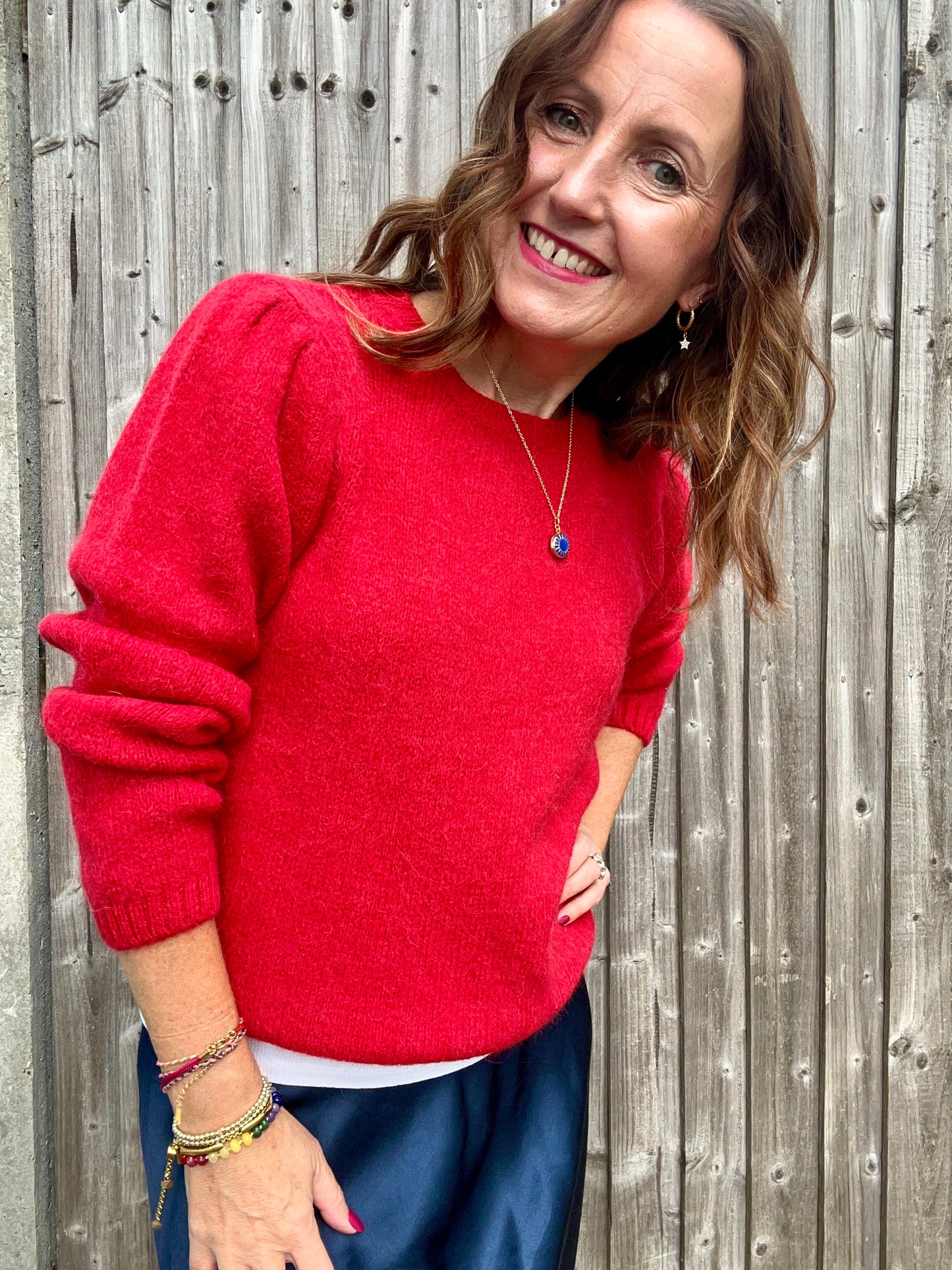 Willa simple sweater - Strawberry Red