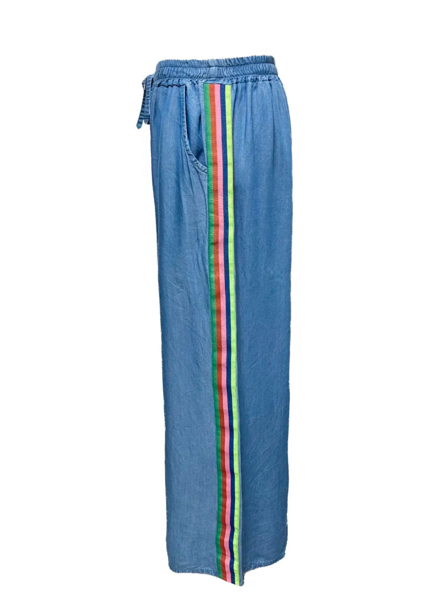 Rosa tencel stripe trousers