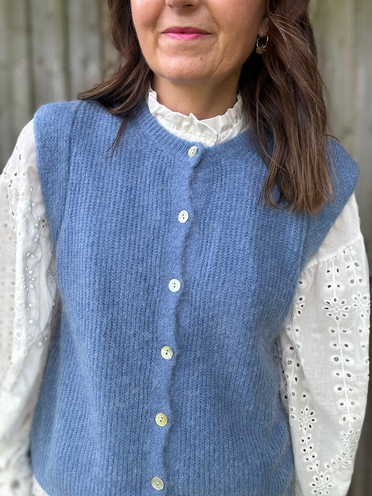 Leni sleeveless cardigan - Blue Jeans