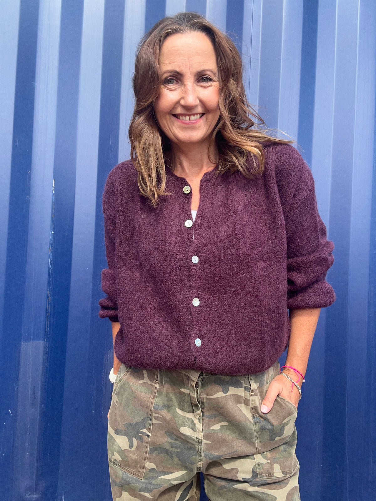Beattie cardigan - Eggplant