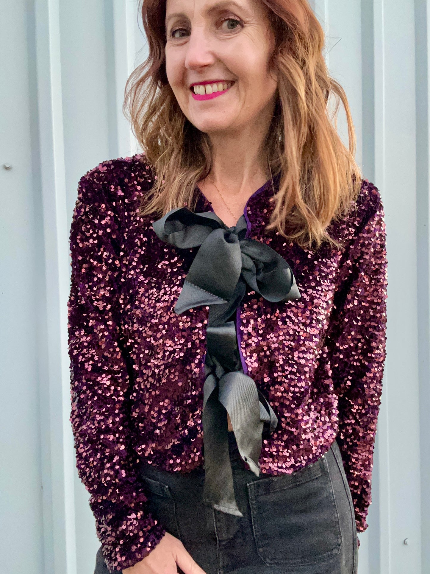 Sasha sequin jacket - Plum