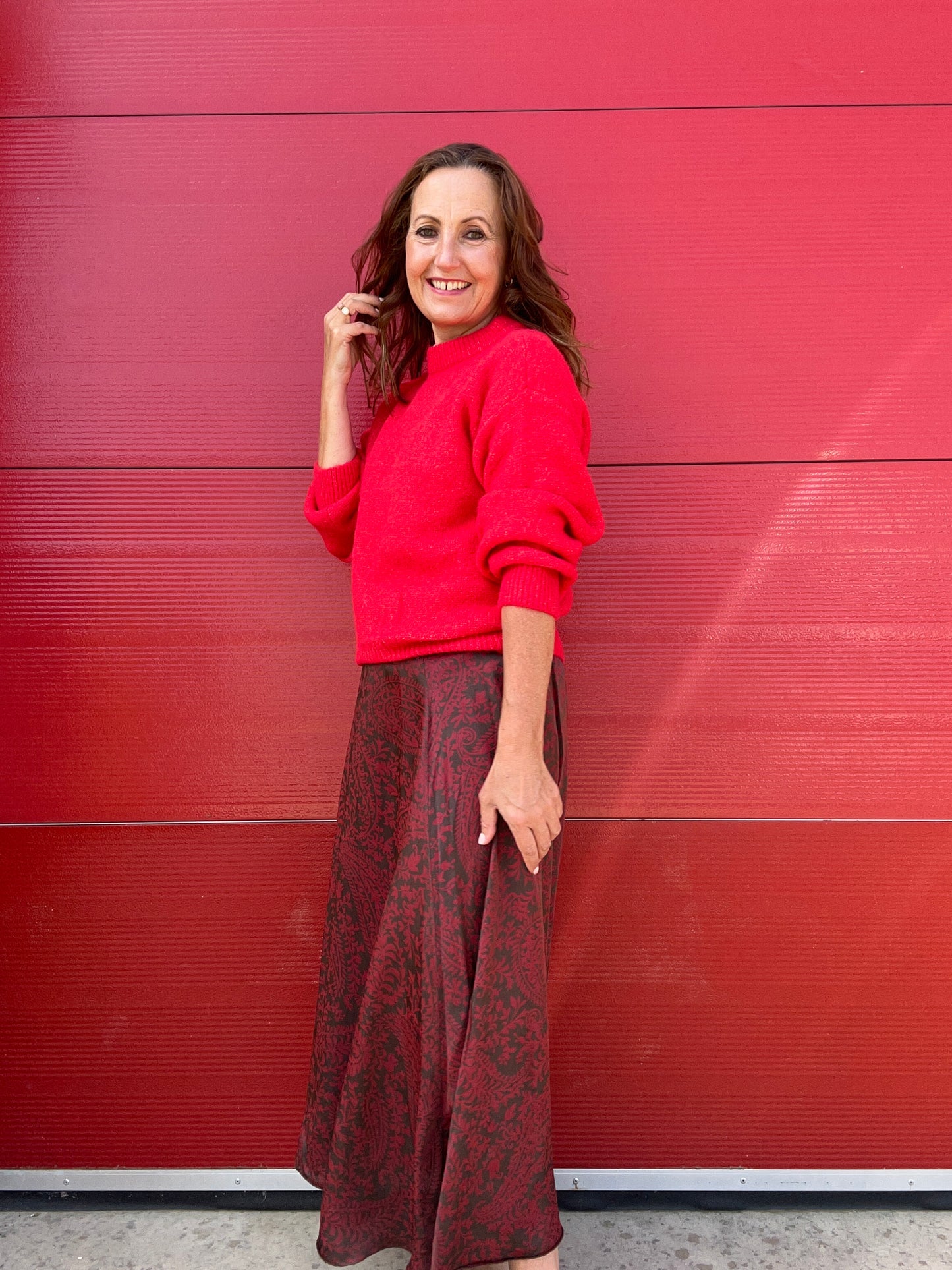 Harmony paisley skirt - Red