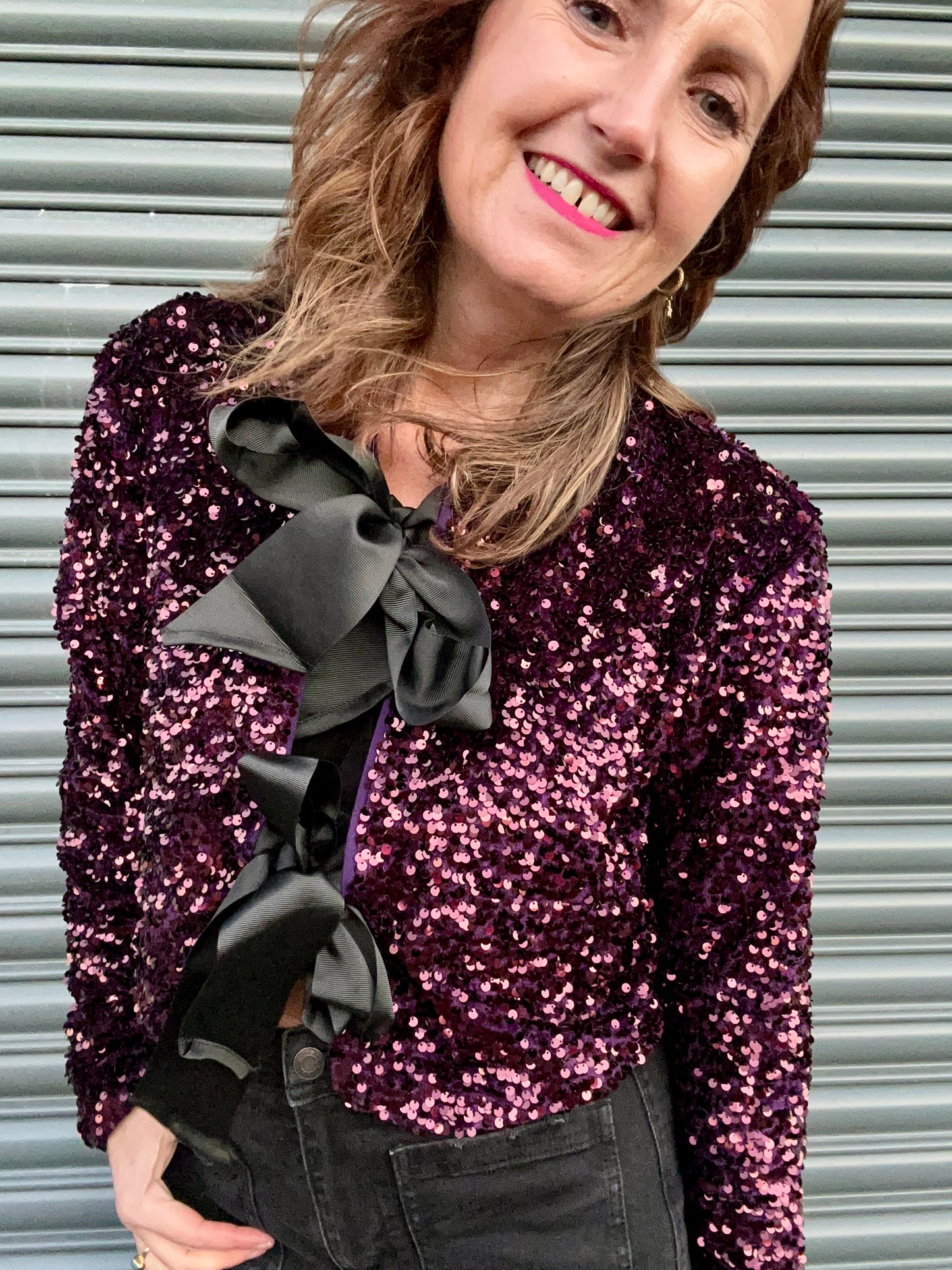 Sasha sequin jacket - Plum