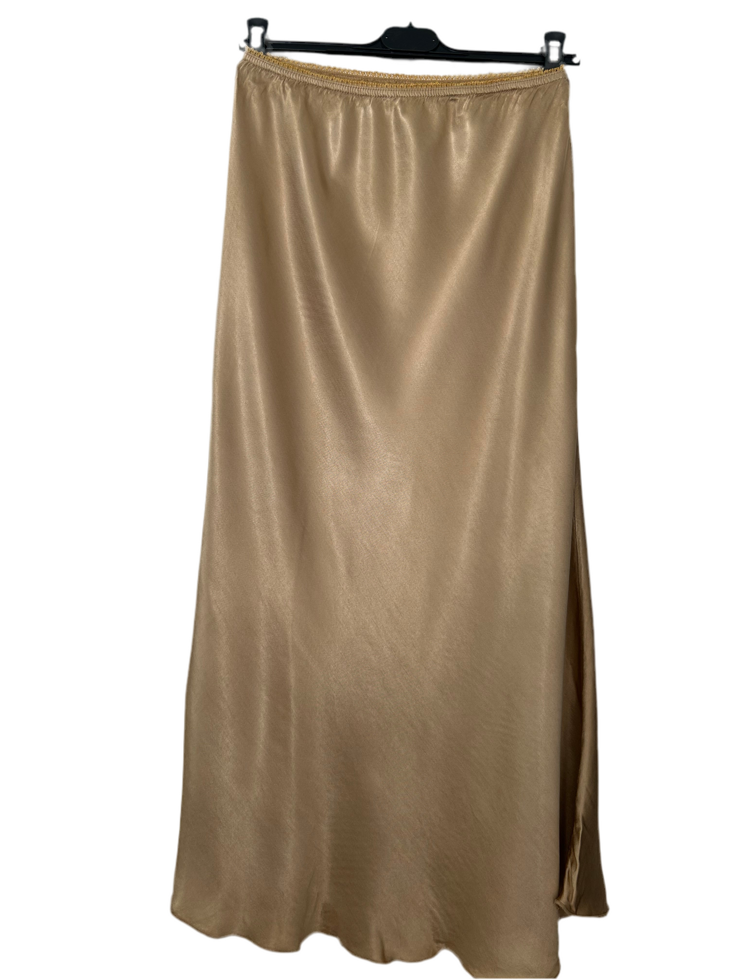 Darcy Satin Slip Skirt - Gold