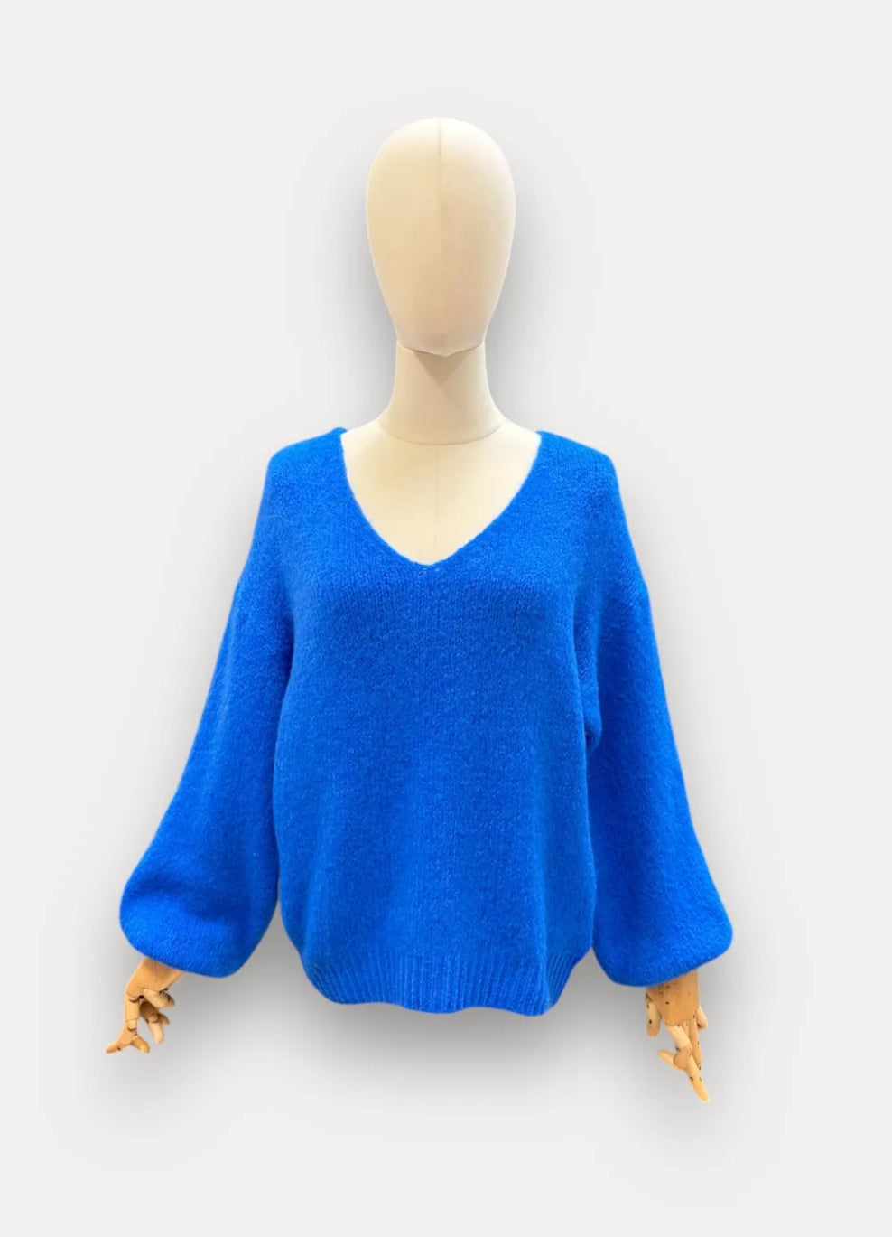 Issie simple v-neck - Cobalt